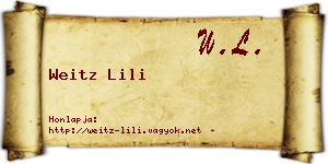 Weitz Lili névjegykártya
